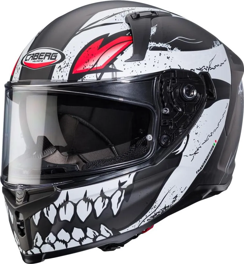 Casque Intégral avec Visière Solaire Caberg Avalon X Punk Gris et Rouge
