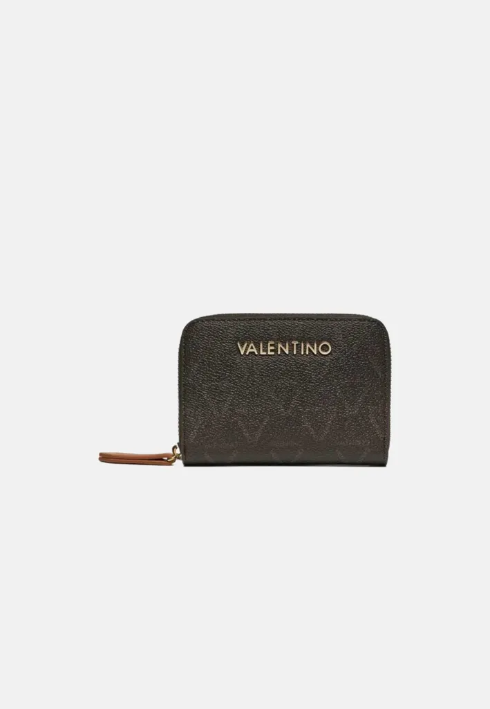 Portefeuille Valentino Lady bicolore Re Moro et Cuoio avec Zip intégral