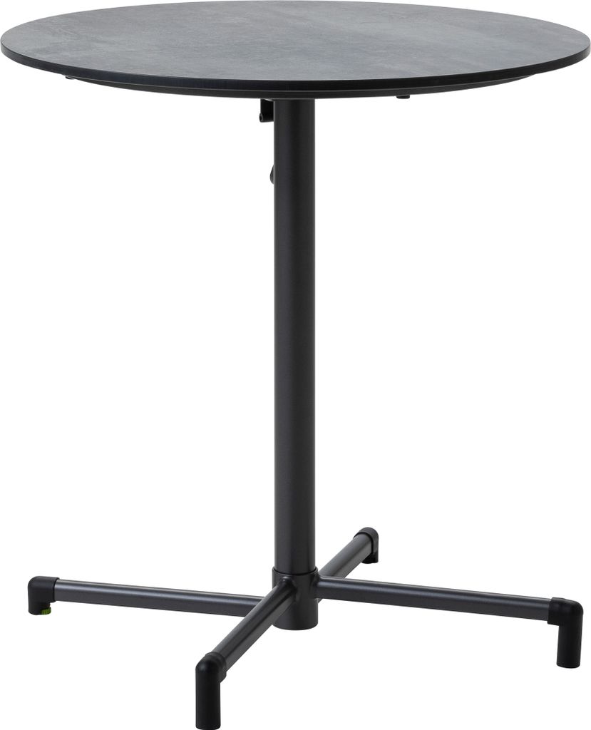 Dehner Gartentisch Capri, runder Balkontisch, klappbar, bis zu 4 Sitzplätze, Ø 70 x 74 cm, Metall pulverbeschichtet, grau