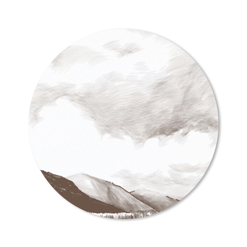 MuchoWow Mauspad Mousepad Air - Mountain - Schwarz - Weiß 50x50 cm - Mousepads - Maus Mat - Pad - Mausunterlage - Vinyl