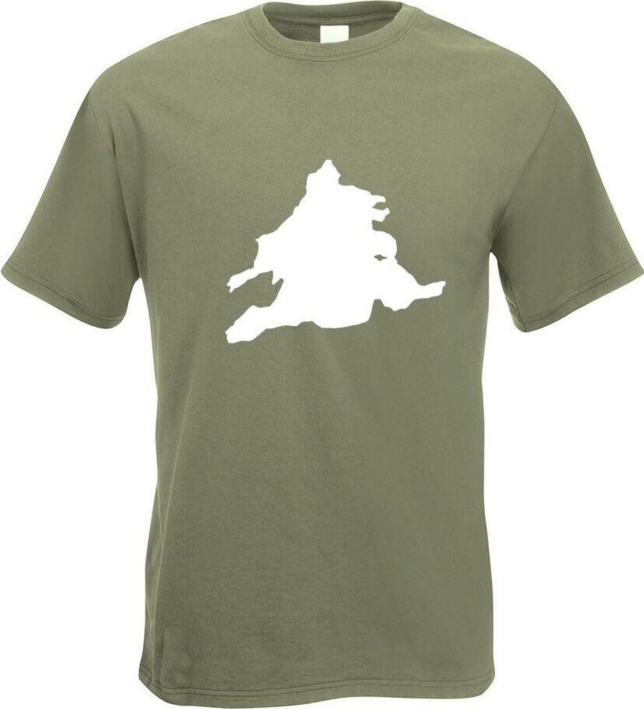 Kiwistar - T-Shirt - Olive - Walchensee - Deutschland - See Motiv Bedruckt Funshirt Design Print - mit Motiv Bedruckt - Funshirt Design - Sport - F...