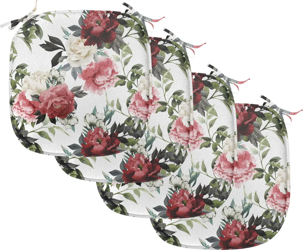 Set 4 Cuscini Imbottiti per Sedie Cucina 40x40 cm Shabby Rose Rosa