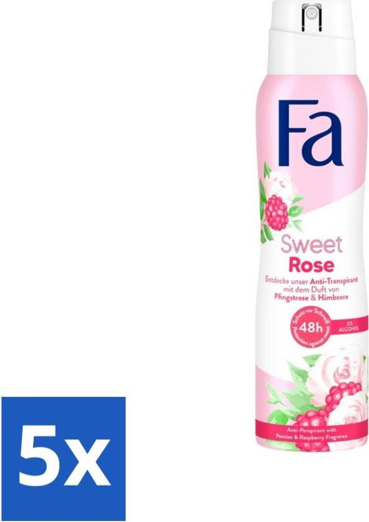 Fa Deodorant Süße Rose 150 ml - Vorteilspack - 5 Stücke