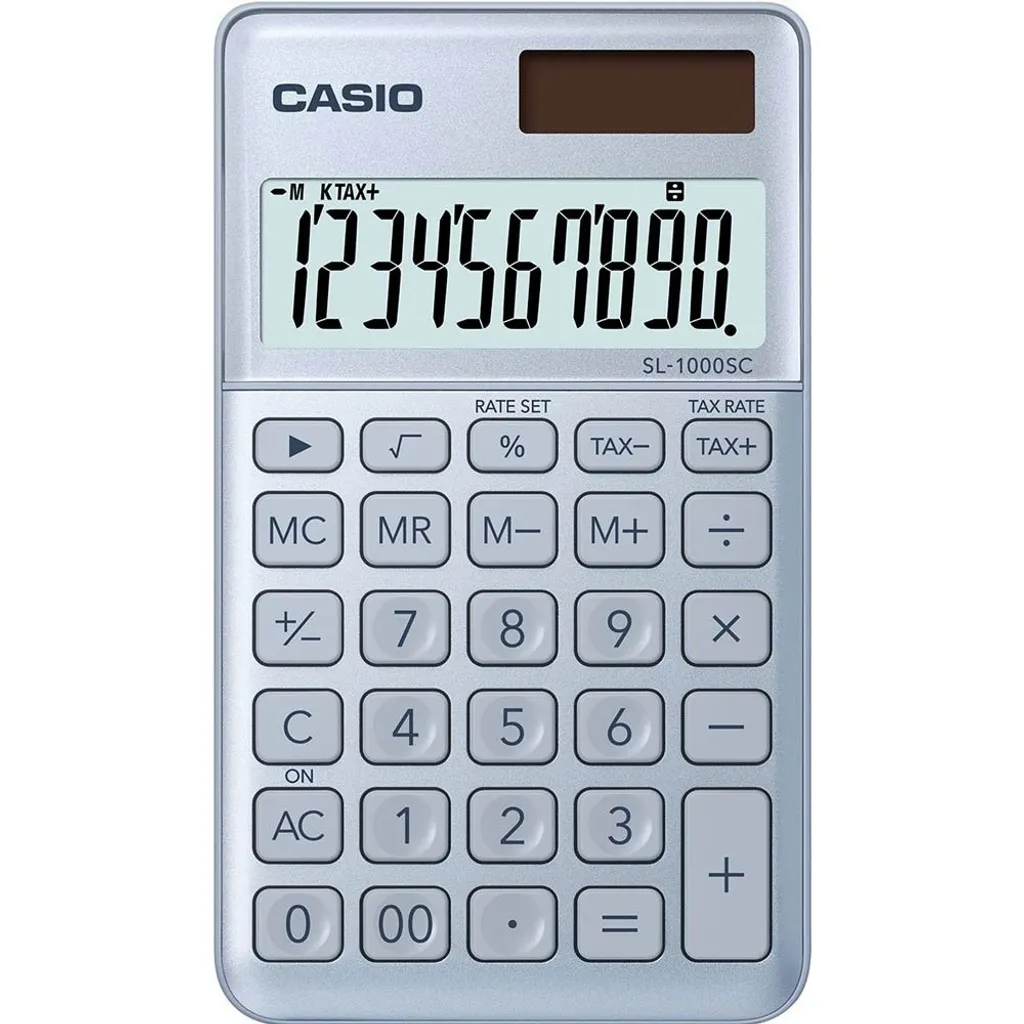Calcolatrice Casio SL-1000SC Blu: Design Slim e Metallo per Business