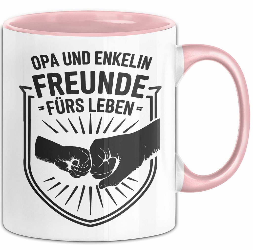 Opa Enkelin Tasse Geschenk Lustige Geschenkidee Spruch Freunde Fürs Leben (Rosa)