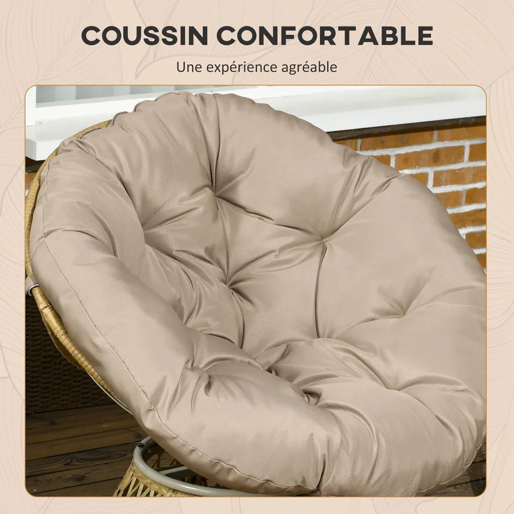 Salon de jardin résistant Outsunny en résine tressée durable - 6