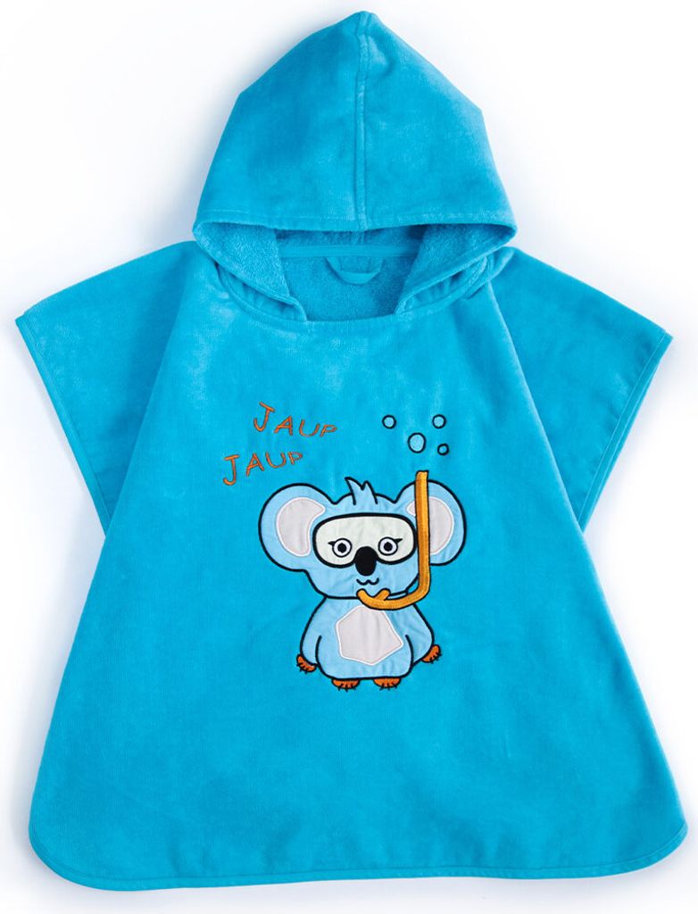 Milk&Moo Kinder Bademantel Poncho Cool Coala, 100% Baumwolle, Weich und Saugfähig, Strand- und Badeponcho mit Kapuze für Jungen und Mädchen