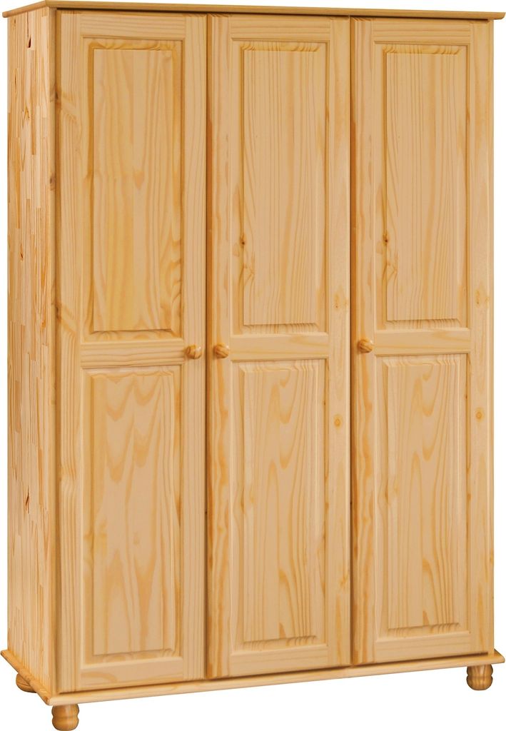 SIT Möbel Kleiderschrank mit 3 Türen | Kiefer-Holz massiv | Produktbild 