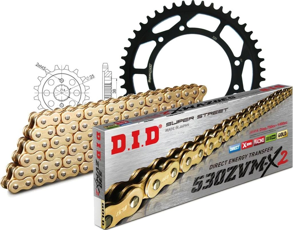 Kettensatz DID Stahl 530ZVM-X / 108 Endlos