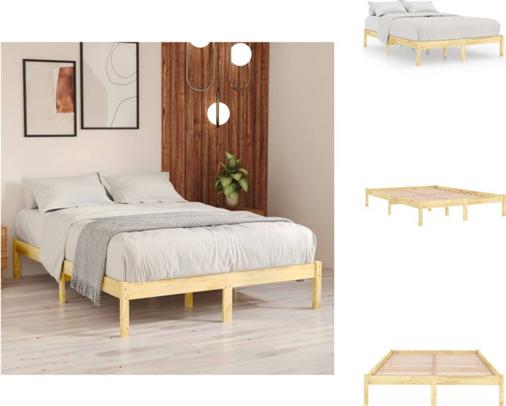 vidaXL Massivholzbett Kiefernholz 200x200 cm - Betten & Bettgestelle
