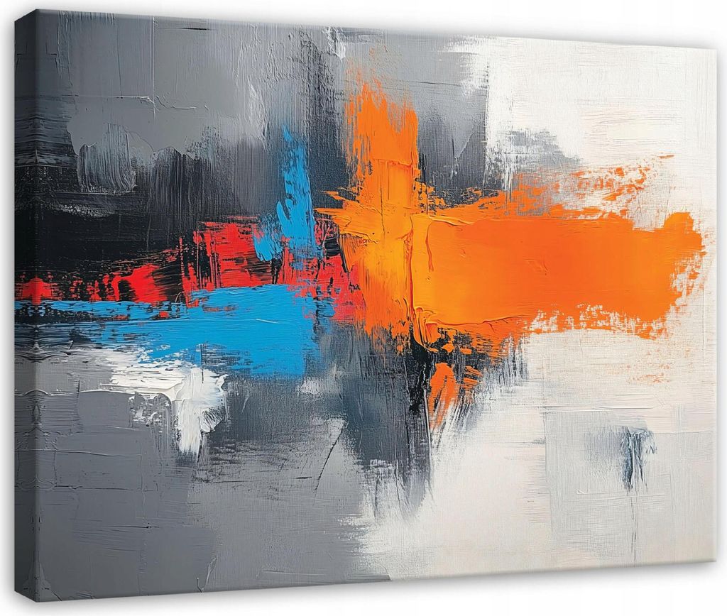 Leinwandbild - Wandbild Wohnzimmer Schlafzimmer - 100x70 cm - Leinwandbilder - Wandbilder XXL - Wanddekoration - Bilder Abstrakt Grau Bunt