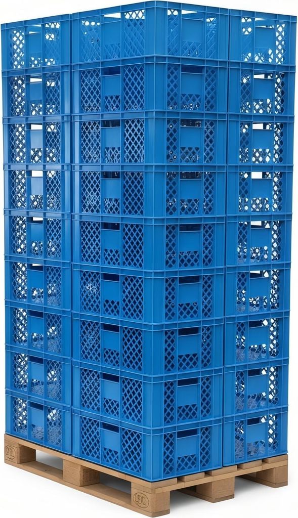 36 Stück Bäckerkisten / Brotkisten 600 x 400 x 230 mm in blau