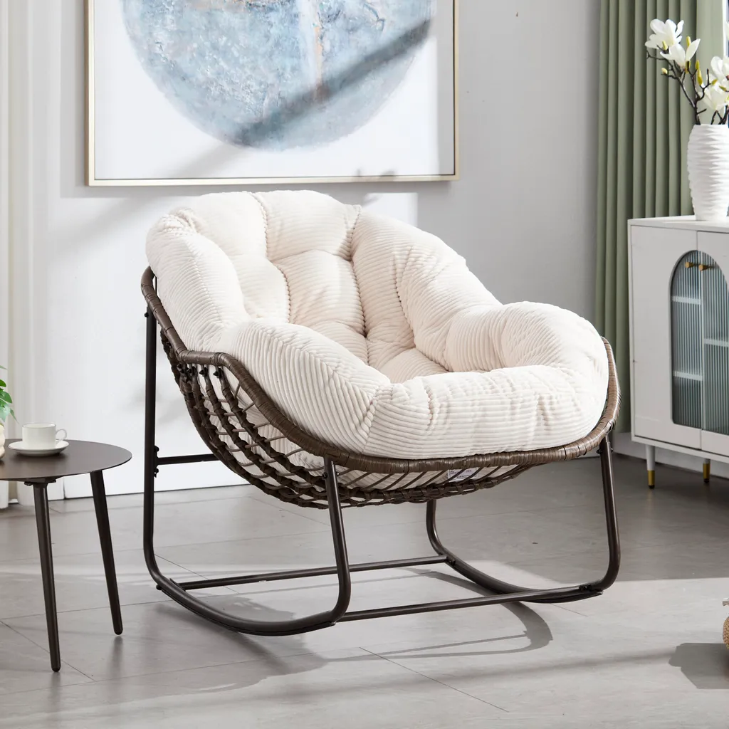 Fauteuil de jardin à bascule pour détente extérieure et coin lecture