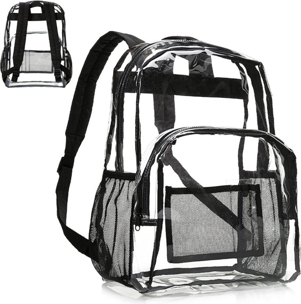Chic Klarer Rucksack, Transparent Wasserdichte Schulrucksack, Durchsichtig Strapazierfähige PVC-Buch-Tasche für Schule College Sport Beruf Reise,...
