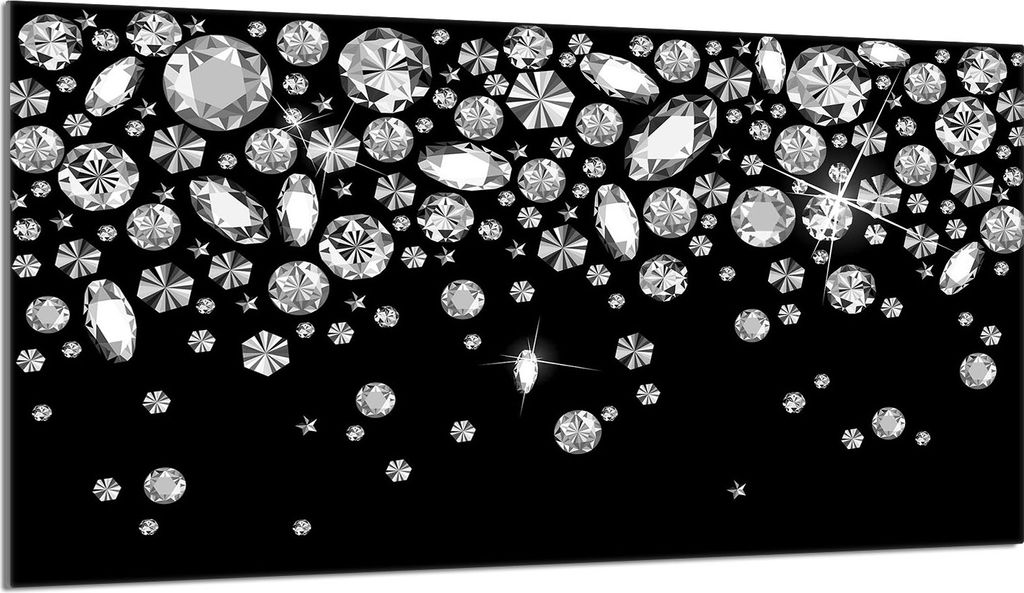 Herdabdeckplatte 90x52 Glaskeramikkochfeld Abdeckung Spritzschutz Glasplatte Deko Schneidebrett, Diamant Schwarz