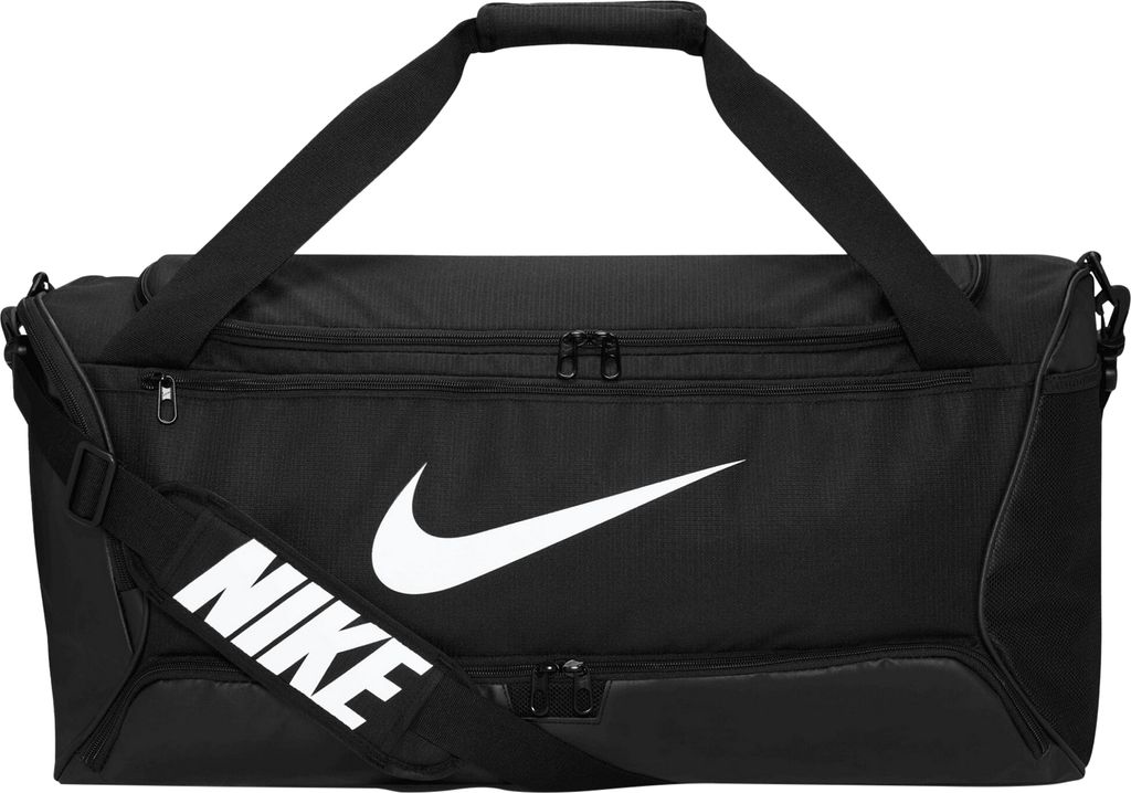 Nike - Reisetasche "Brasilia", Swoosh, Training, 60l BC5121 (Einheitsgröße) (Schwarz/Weiß)