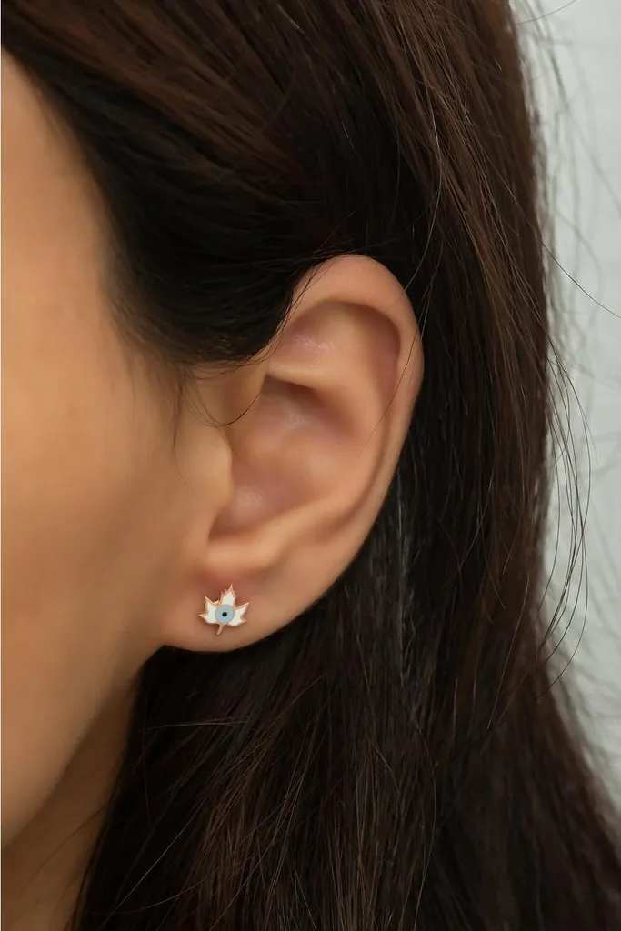 Boucles d'oreilles feuille d'érable en argent - Accessoire Automne chic - 3