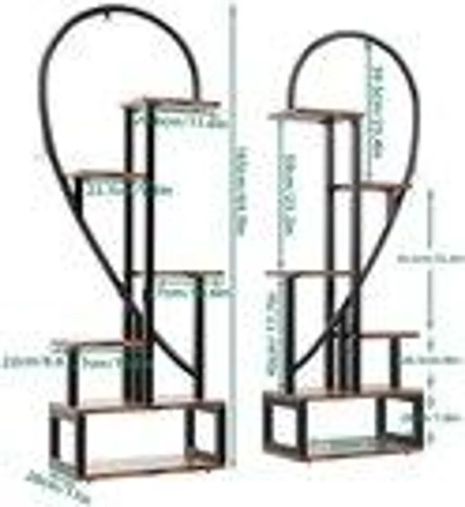 Support Pots de Fleurs en Bambou Durable - Forme Cœur Multi-niveaux - 4