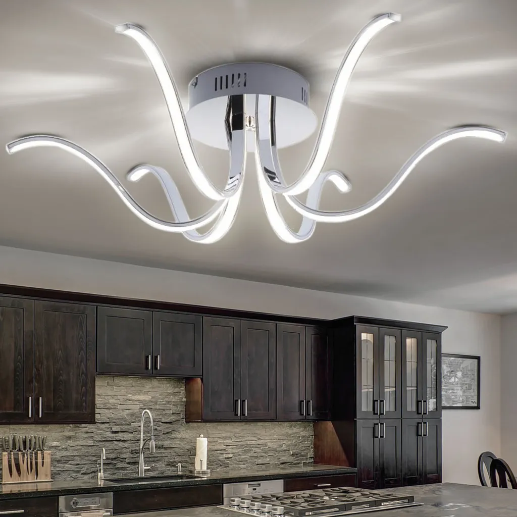 Plafonnier LED Design Courbe VALERIE en Métal, Éclairage 6 Branches - 16