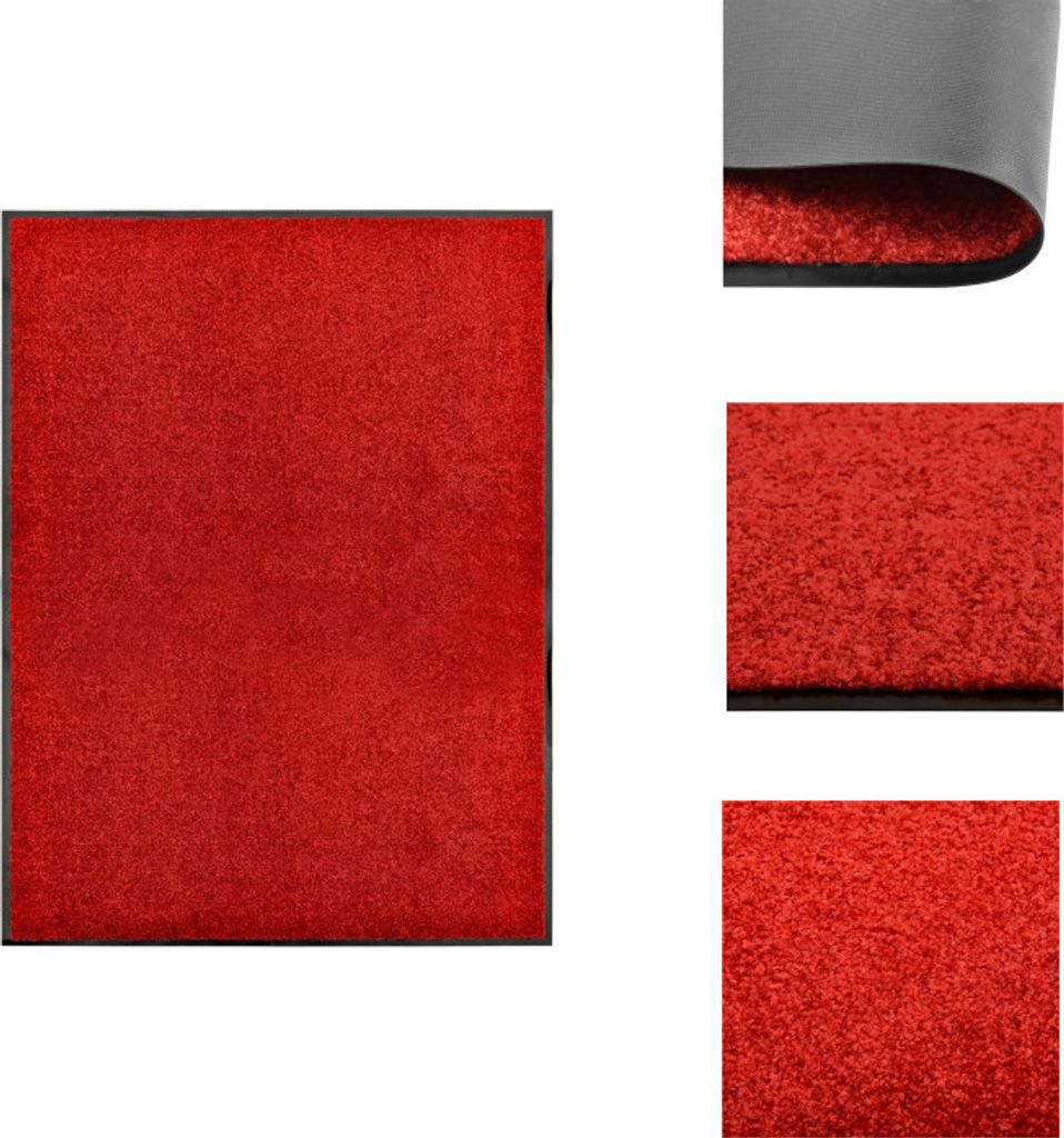 vidaXL Fußmatte Waschbar Rot 90x120 cm -  Fußmatten Produktbild 