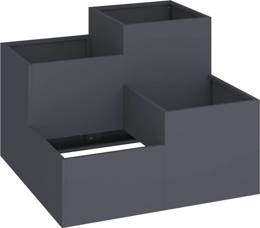Gartenblumentopf Anthrazit 100 x 100 x 60 cm Stahl