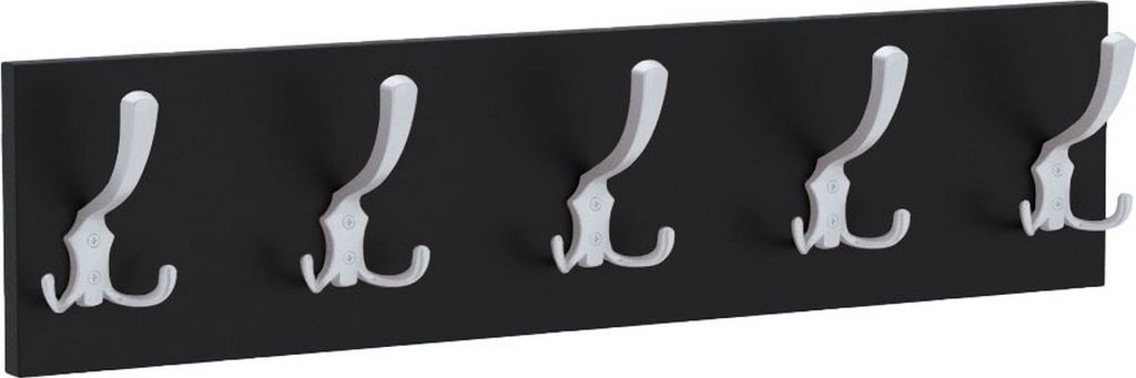 AKKE Schwarz Garderobenleiste horizontal klein ALU haken BxH: 70x15 cm