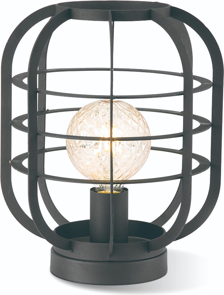 Tischlampe / Bodenlampe für LED Filament Stableuchte - schwarz - E27 - 30cm