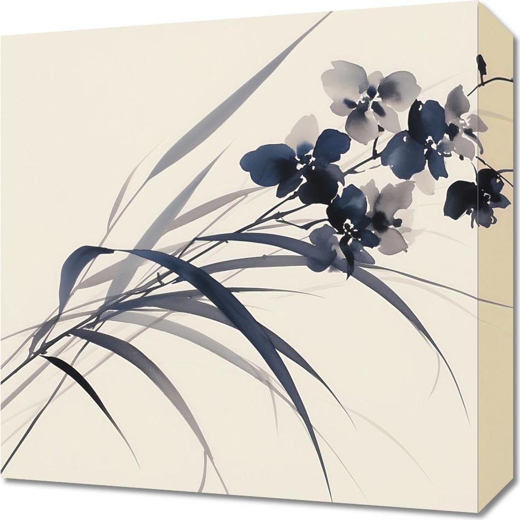Bild 40x40cm Orchidee in Sepia