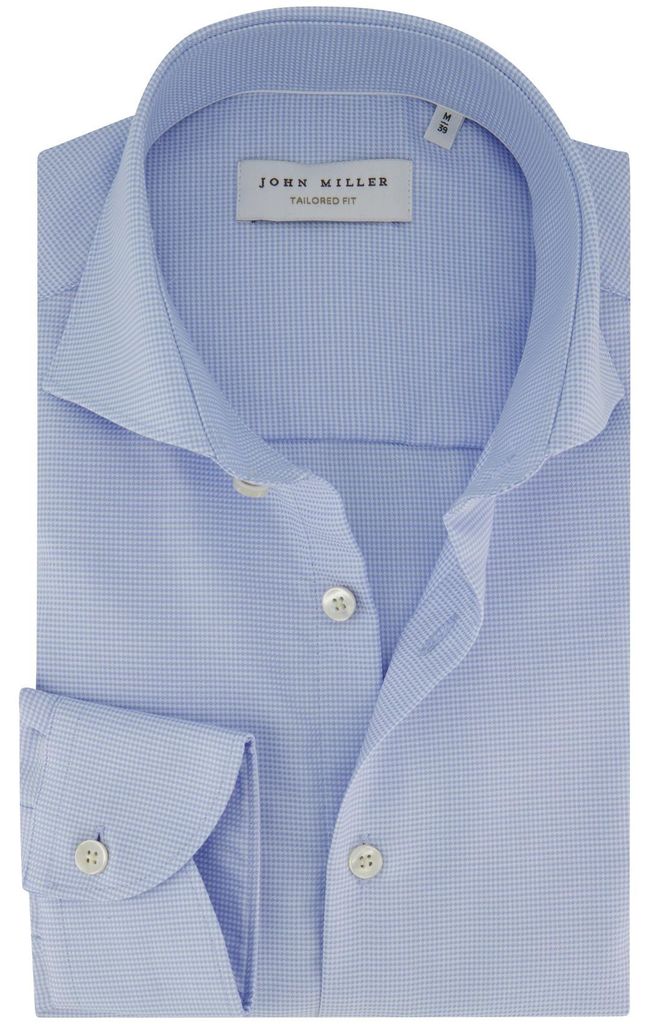 Hellblaues Hemd John Miller taillierter Schnitt Baumwolle