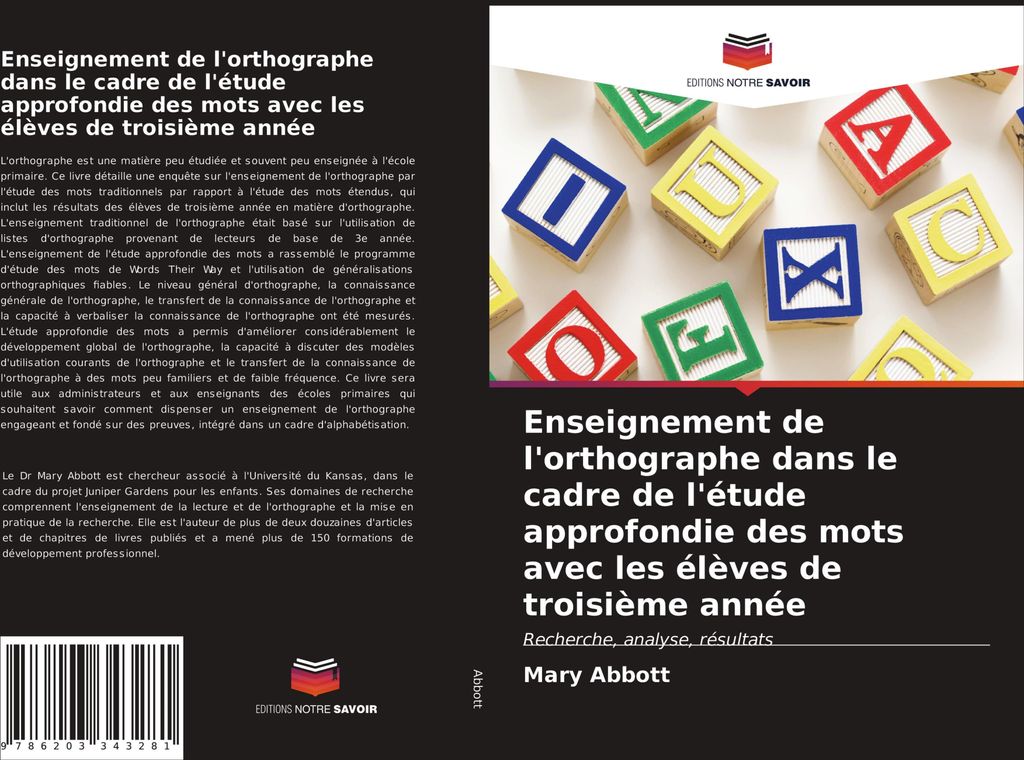 Enseignement de l'orthographe dans le cadre de l'étude approfondie des mots avec les élèves de troisième année
