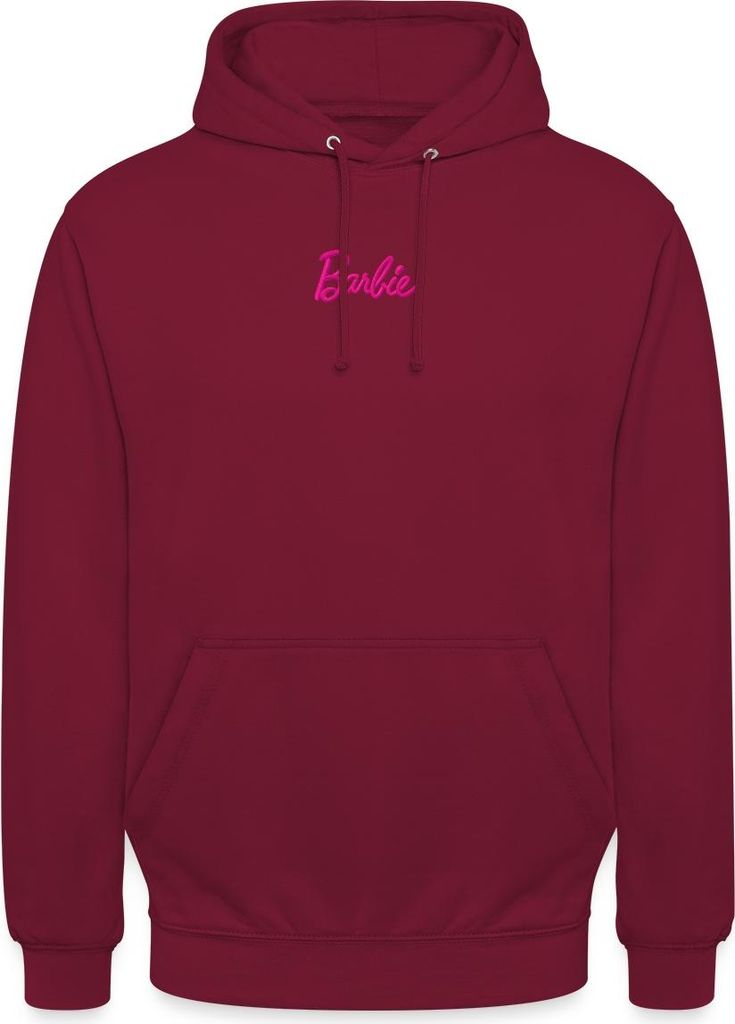Spreadshirt Barbie Logo Stick Geschenkidee Uni Hoodie, S, Bordeaux
