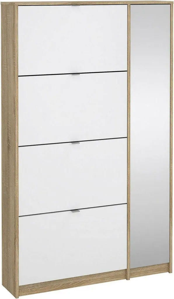 Armoire de rangement chaussures Shoes 3/1 chêne et blanc brillant