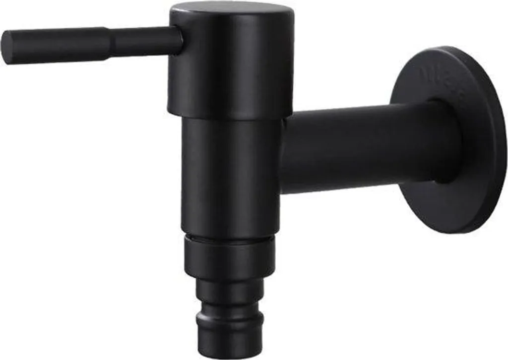 Robinet d'eau froide noir inox à ouverture rapide une main pour vasque