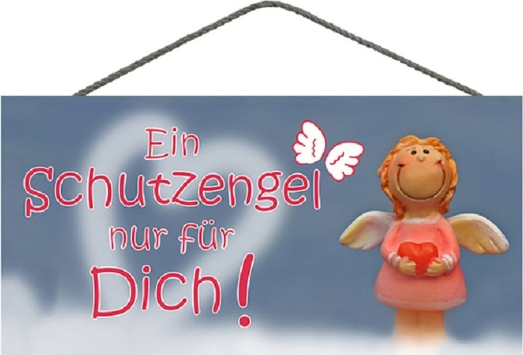Türschild, Schutzengel, 25 cm, Holzschild Spruchschild, Engel Geschenkidee