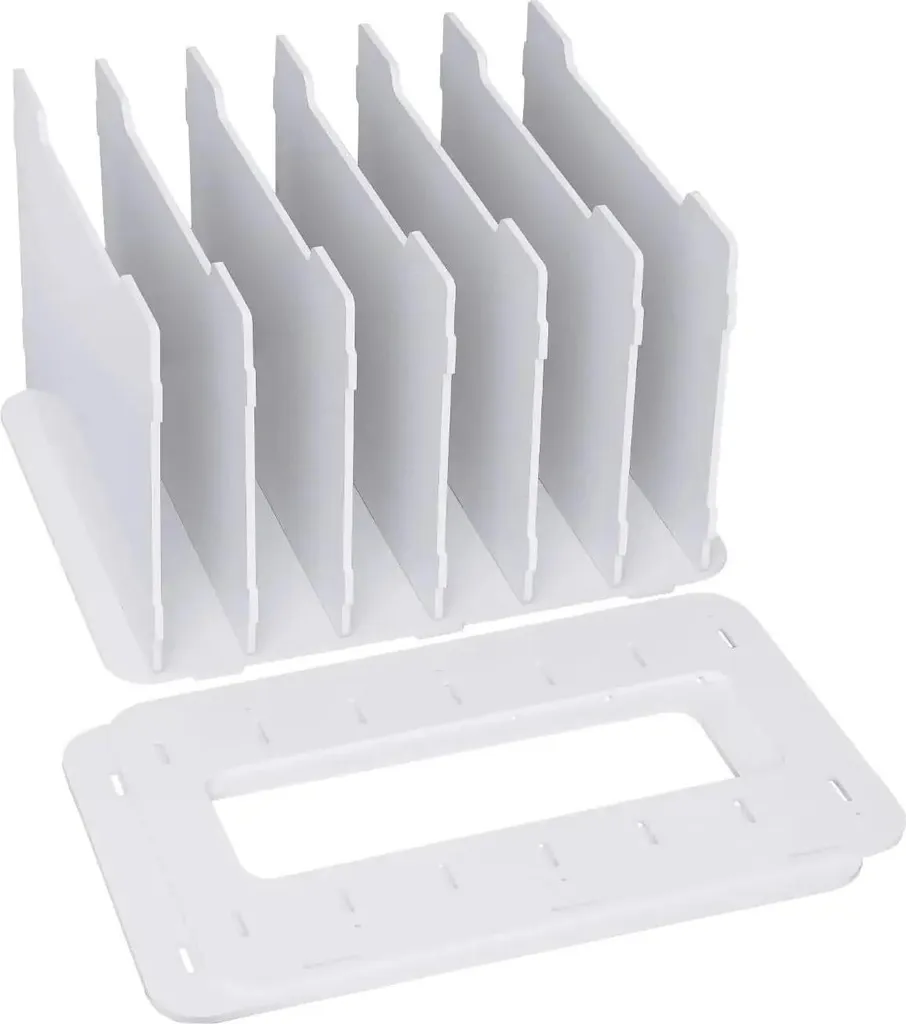 Rangement de bureau 7 compartiments PVC blanc robuste et facile à monter - 9