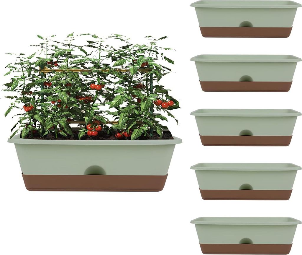 Blumentopf mit Regal - quadratischer Pflanzenpot für Blumen, Gemüse und Obst - atmungsaktiv und entwässernd - Gartenblumenkasten für Sukkulente...