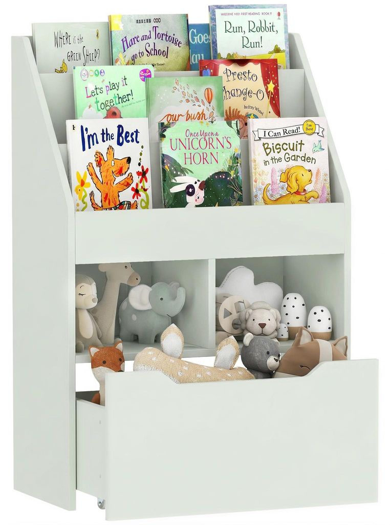 HOMCOM Kinderregal Bücherregal mit Schublade, 3 Produktbild 