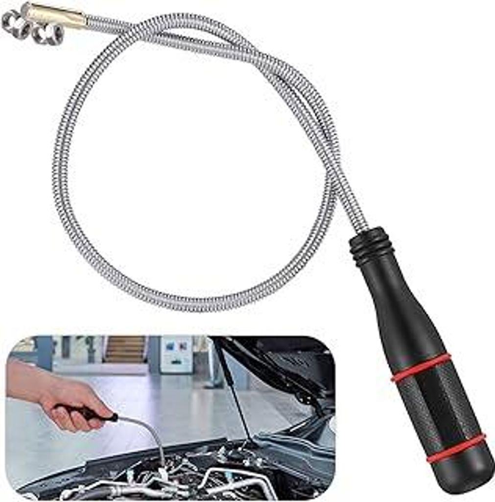 60CM Flexibler Magnetheber Magnetstabgreifer, Tragbares Biegbares Magnetgreifer, Schwanenhals Stabmagnet Stark Flexibel zum Aufnehmen von Kleinen T...