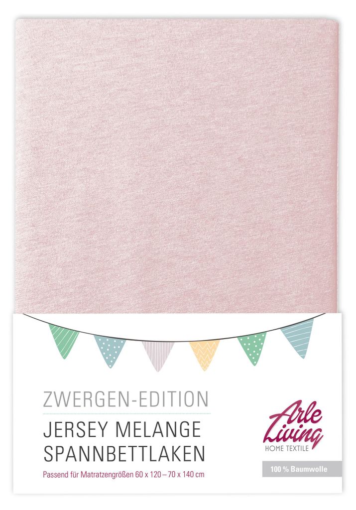 Melange Kinder Baby Jersey Spannbettlaken rosa 60x120 - Produktbild 