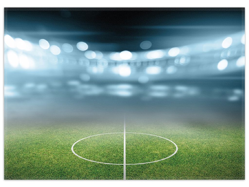 Wallario Premium Teppich, Größe 50 x 70 cm, Fußball Stadion Mittellinie II