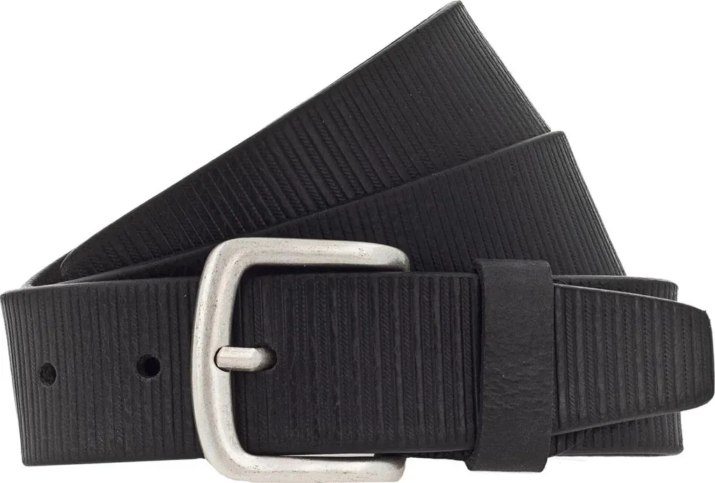 Cintura Vanzetti Pelle 40mm Nero W115: Vera Pelle per Jeans e Casual