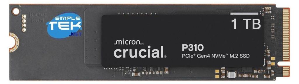 Crucial P310 Ssd 1tb M.2 Nvme 4.0 Pcie Gen 4 2280 Disco Immagine del prodotto 
