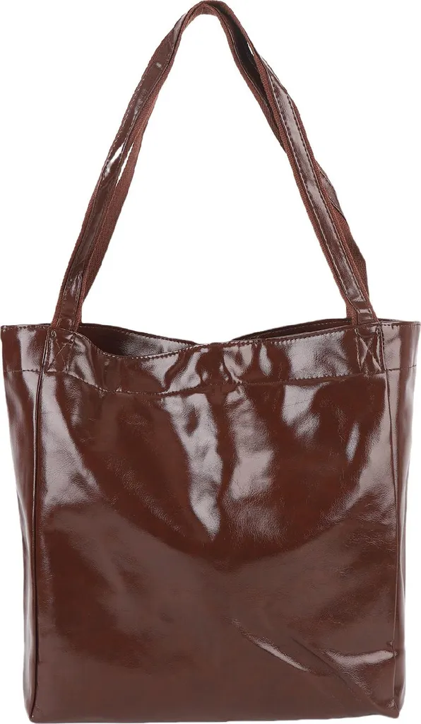 Grand sac fourre-tout marron pour femme - Portefeuille et sac porté épaule