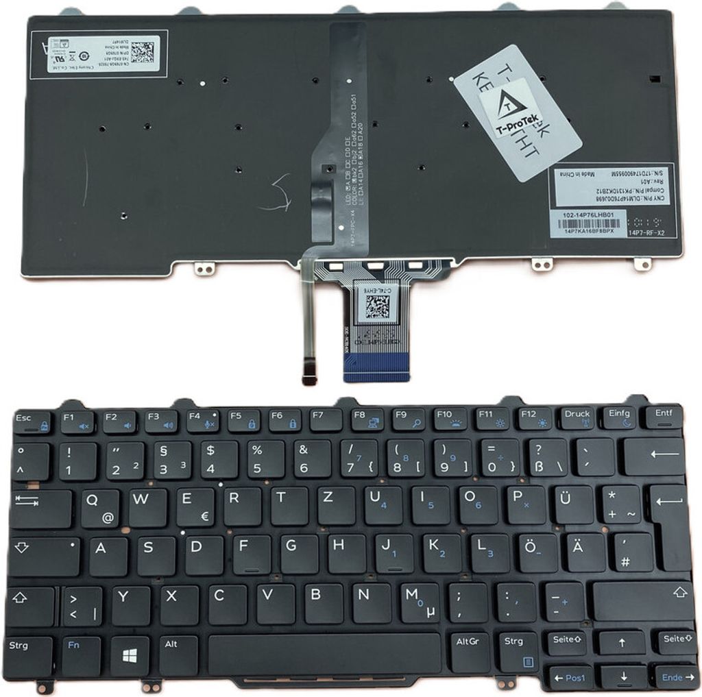 DEUTSCHE - Tastatur Keyboard Beleuchtung kompatibel für P/N : PK131DK2B12