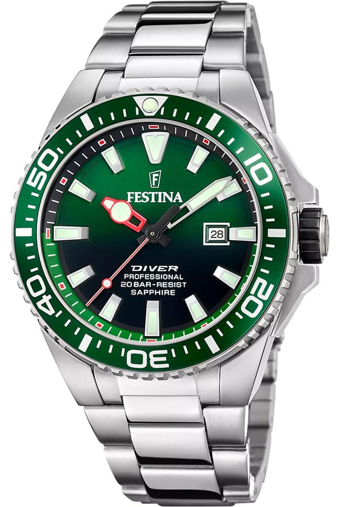 Festina Herrenuhr Grün Edelstahl Saphirglas F20663/2 Produktbild 