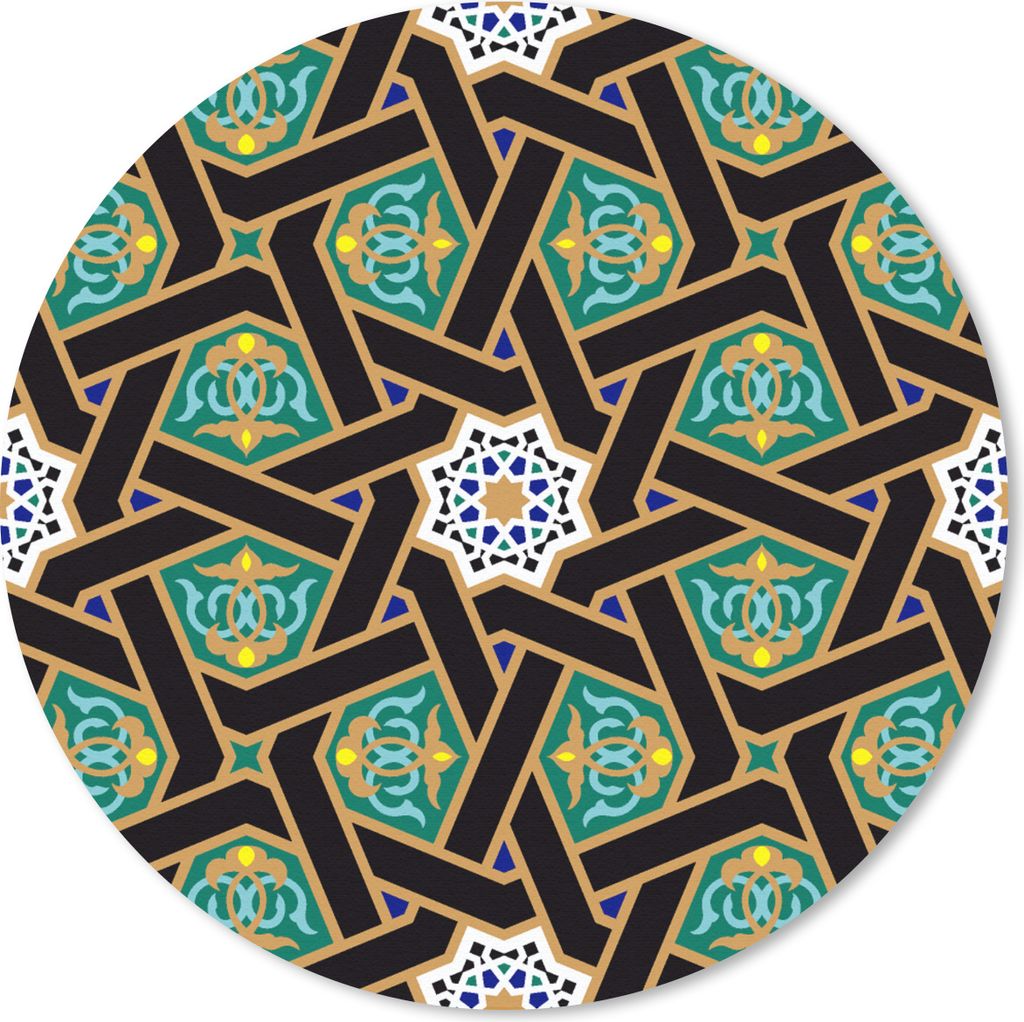 MuchoWow Mauspad Mousepad Orientalisch - Muster - Arabisch - Sterne 40x40 cm - Mousepads - Maus Mat - Pad - Mausunterlage - Schreibtisch Accessoires