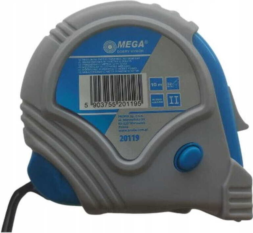 Gumiertes Maßband mit dreifacher Verriegelung 10mx32mm / Blister