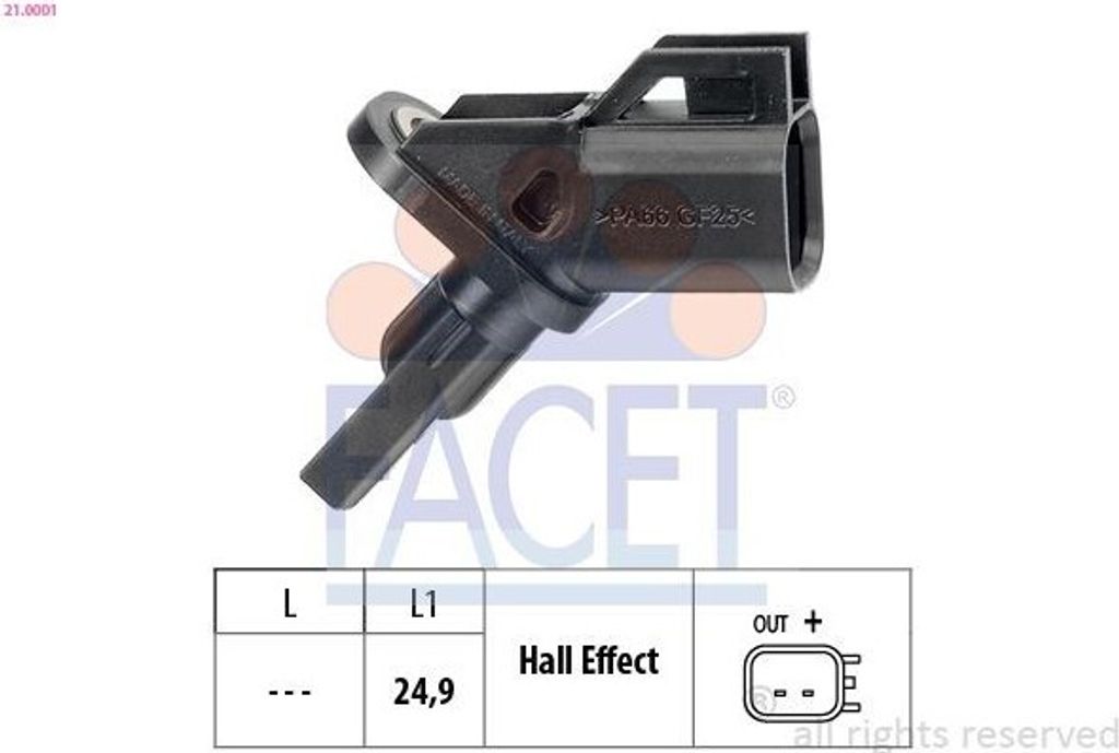 FACET ABS Sensor Raddrehzahl für FORD FOCUS III Turnier 21.0001