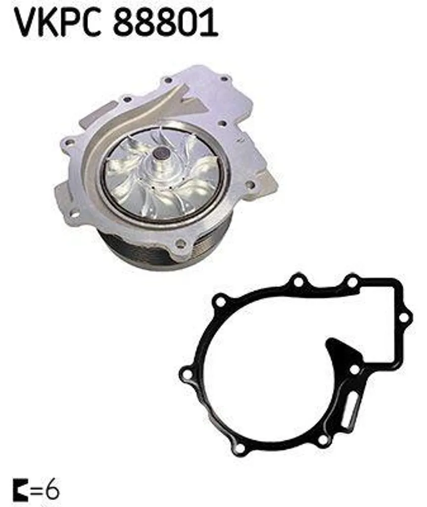 SKF VKPC 88801 Pompe à eau robuste avec turbine à débit optimisé 12V - 3