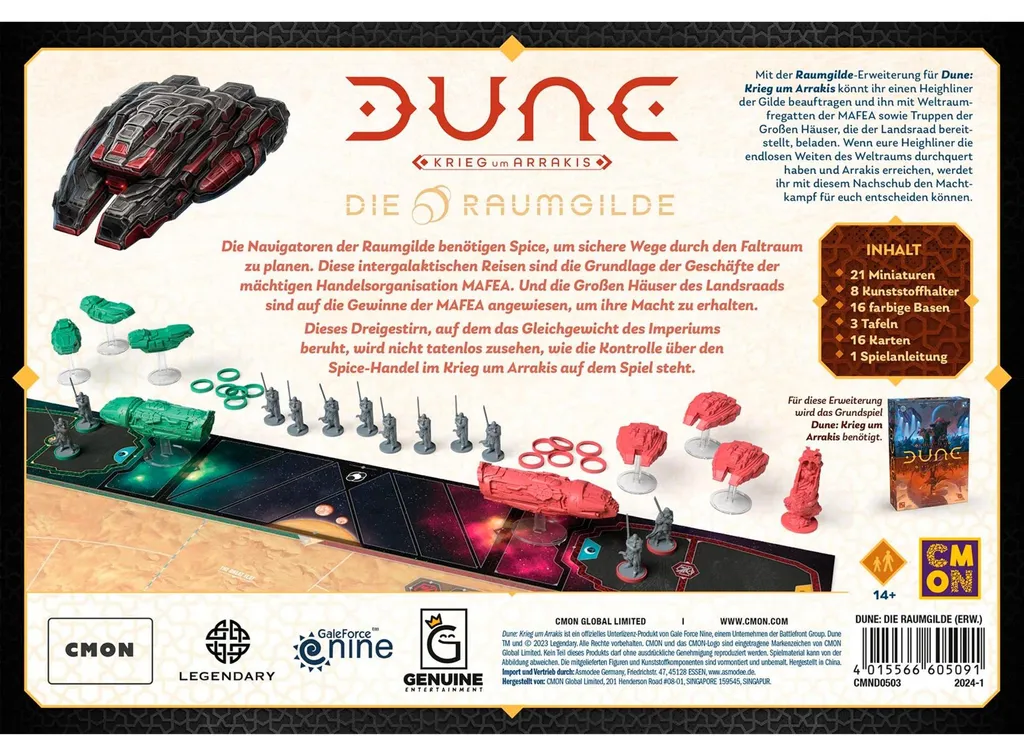 Dune La Guerre d'Arrakis : La Guilde Spatiale avec Figurines et Cartes